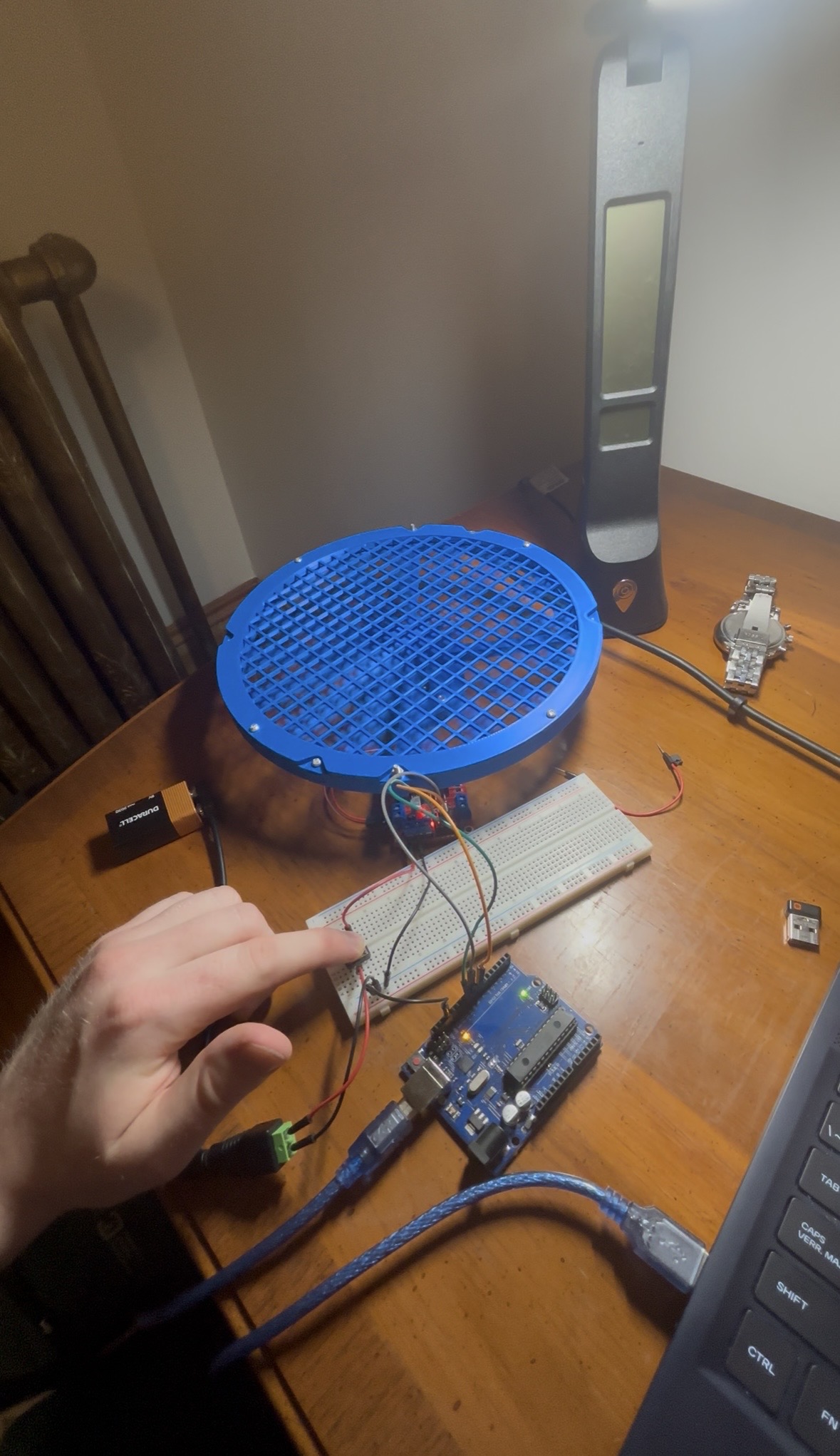 3D printed fan on desk